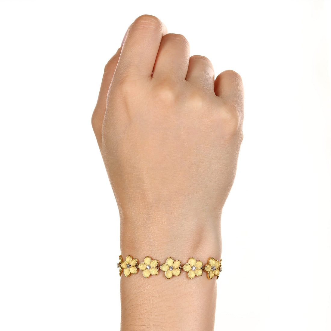 Pulseira Linha Giovanni em Ouro amarelo 18k com 16 Diamantes
