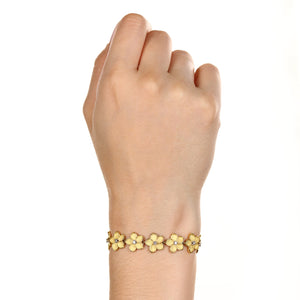 126283-Pulseira Linha Giovanni em Ouro amarelo 18k com 16 Diamantes