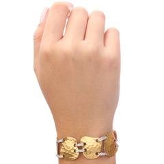Pulseira em Ouro Amarelo 18k  e Ouro Branco 18k com Diamantes