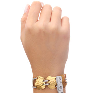 Pulseira em Ouro Amarelo 18k  e Ouro Branco 18k com Diamantes