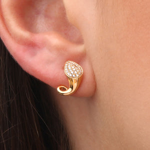 Par de Brinco em Ouro Rosê 18k com Diamantes