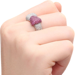126884 - Anel em Ouro Branco 18k com Rubis e Diamantes Aprox. 2,41 cts