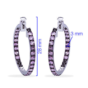 Argola em Prata 925 com Espinélios Rosas