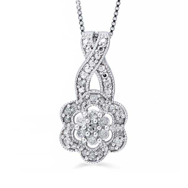 Pingente em Prata 925 com Diamantes Brancos