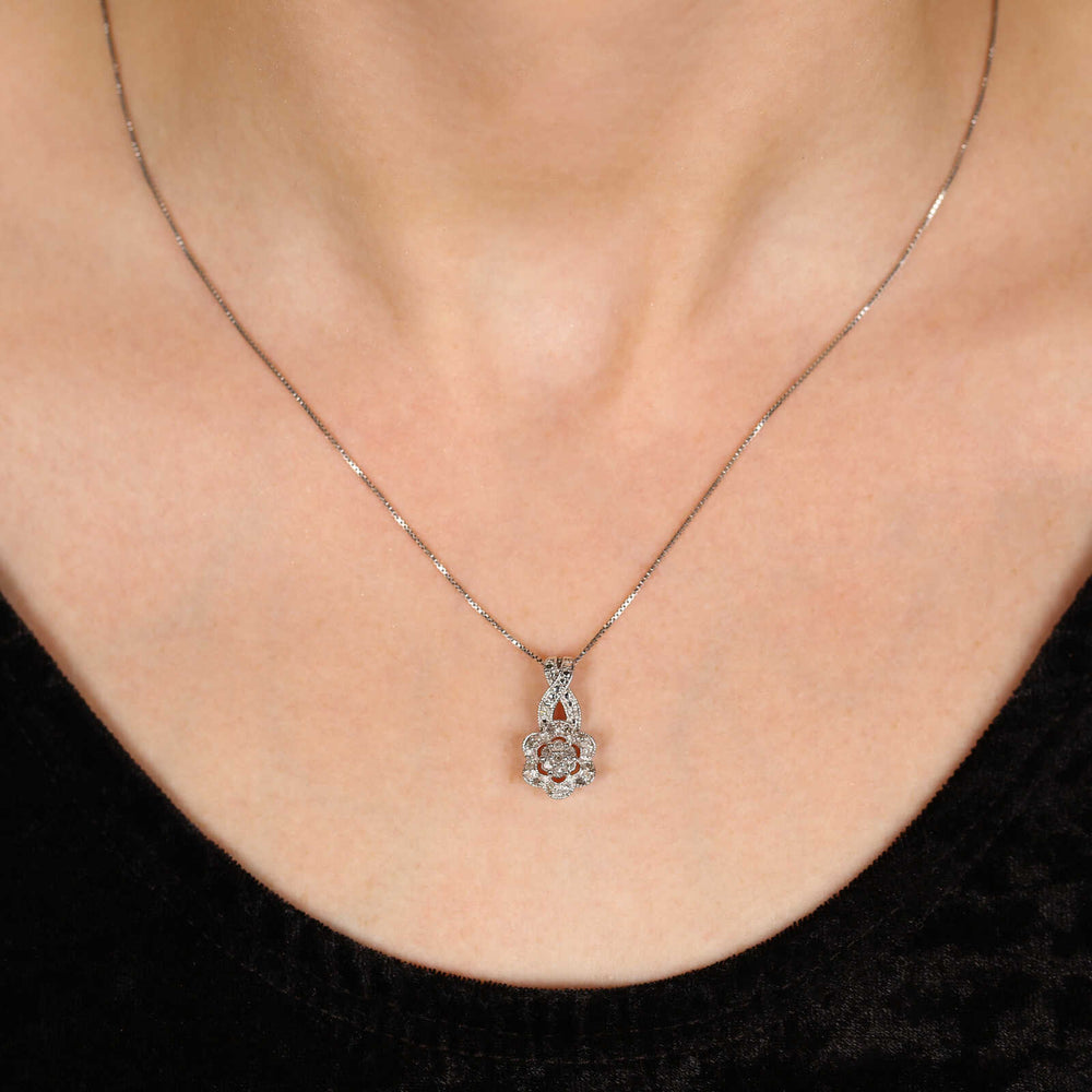 Pingente em Prata 925 com Diamantes Brancos