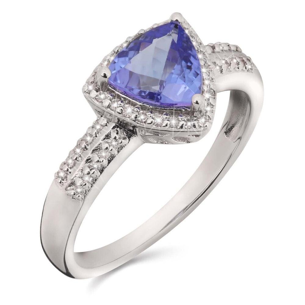 Anel em Prata 925 com Tanzanita Delta e Diamantes