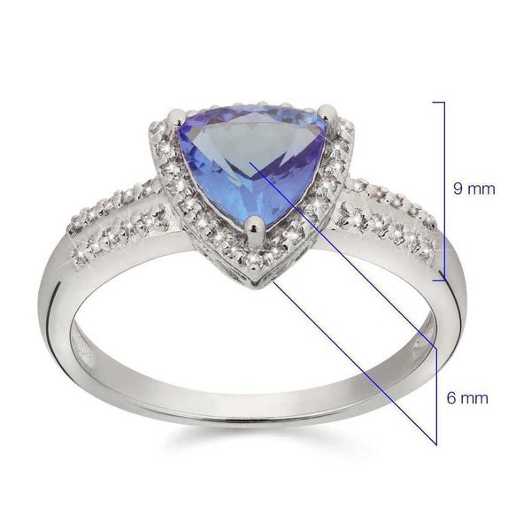 Anel em Prata 925 com Tanzanita Delta e Diamantes