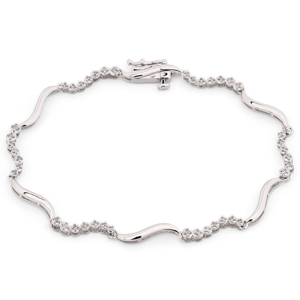 Pulseira em Prata 925 com Diamantes Brancos