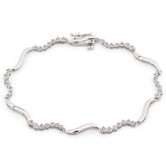 Pulseira em Prata 925 com Diamantes Brancos