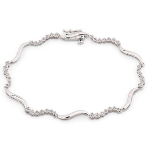 Pulseira em Prata 925 com Diamantes Brancos