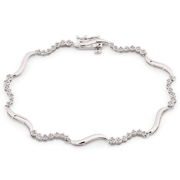 Pulseira em Prata 925 com Diamantes Brancos