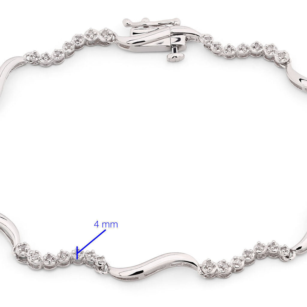 Pulseira em Prata 925 com Diamantes Brancos