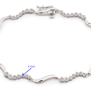 Pulseira em Prata 925 com Diamantes Brancos