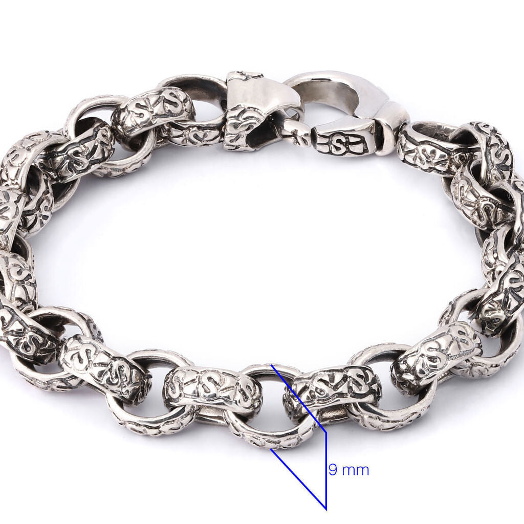 Pulseira em Prata 925 Elos Trabalhados