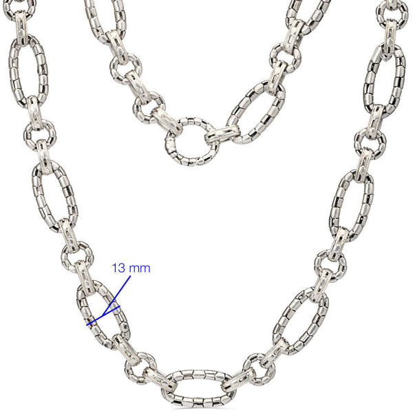 Colar Pulseira e Brinco Elos em Prata 925