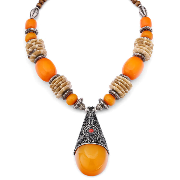 Colar Linha Nepal Laranja