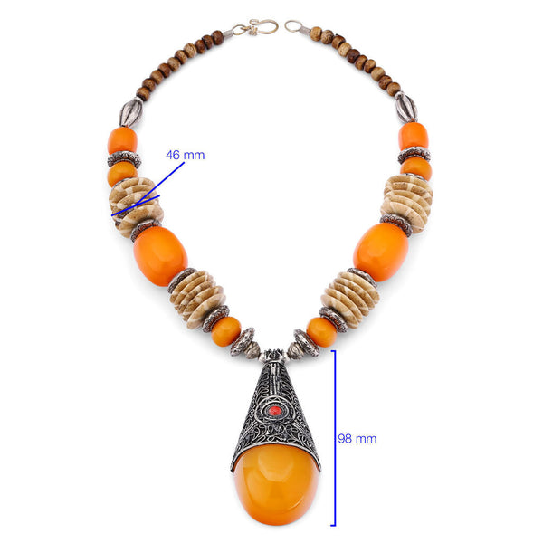 Colar Linha Nepal Laranja