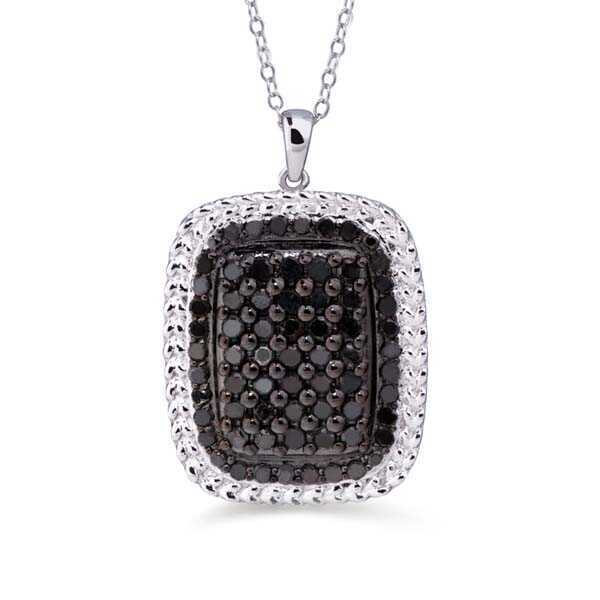 Pingente em Prata 925 com Diamantes Negros
