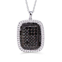Pingente em Prata 925 com Diamantes Negros