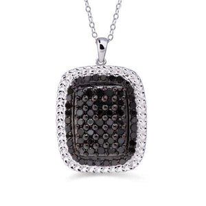 Pingente em Prata 925 com Diamantes Negros