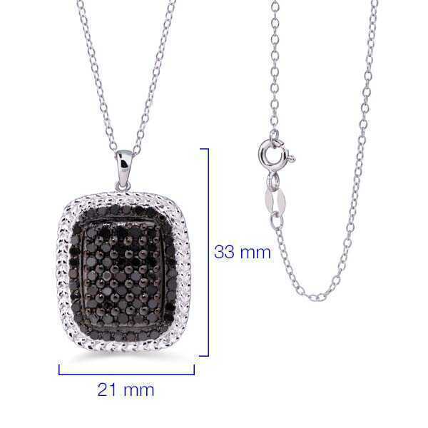Pingente em Prata 925 com Diamantes Negros