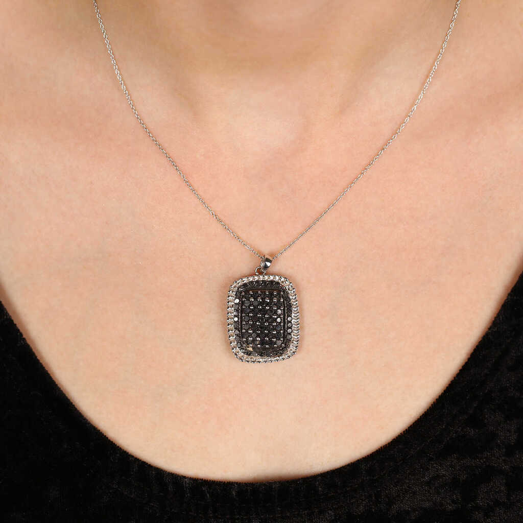 Pingente em Prata 925 com Diamantes Negros
