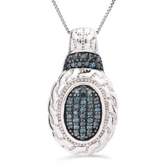 Pingente em Prata 925com Diamantes Azuis