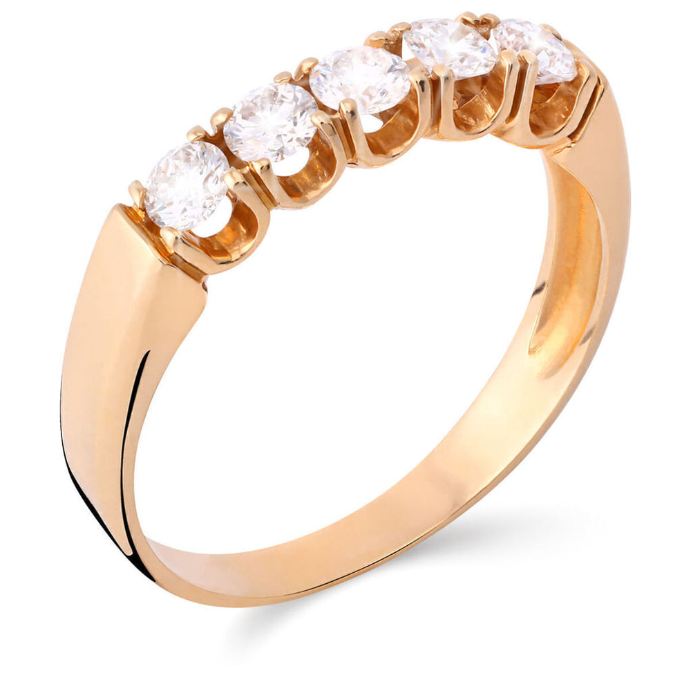 Meia Aliança em Ouro Rosé 18k com Diamantes