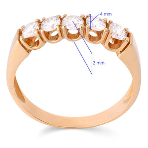 Meia Aliança em Ouro Rosé 18k com Diamantes