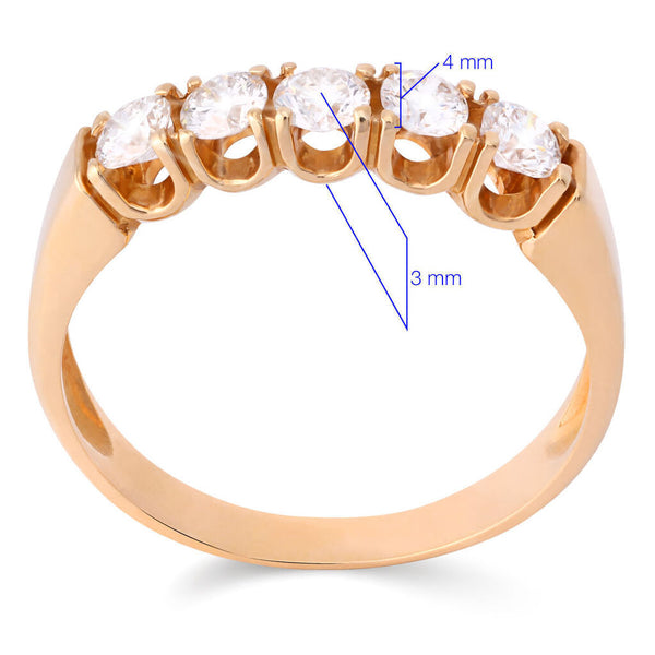 Meia Aliança em Ouro Rosé 18k com Diamantes