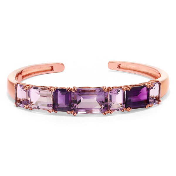 Bracelete de Prata com Ametistas e Ametistas Rose de France Aprox. 22,7 cts