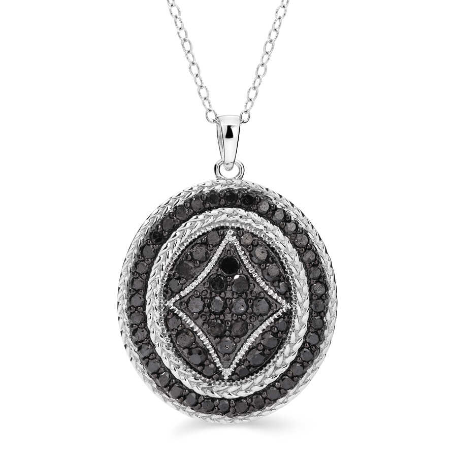 Pingente em Prata 925 com Diamantes Negros