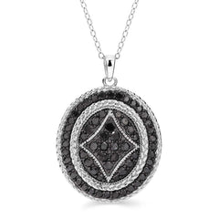 Pingente em Prata 925 com Diamantes Negros