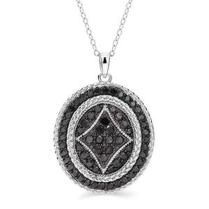 Pingente em Prata 925 com Diamantes Negros