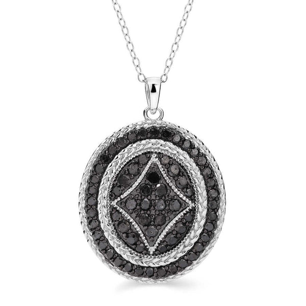 Pingente em Prata 925 com Diamantes Negros