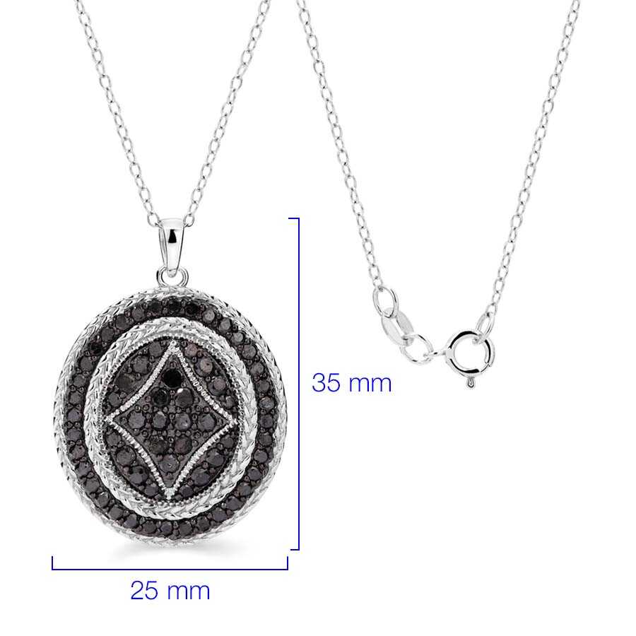 Pingente em Prata 925 com Diamantes Negros