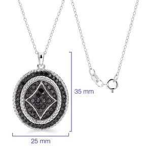 Pingente em Prata 925 com Diamantes Negros