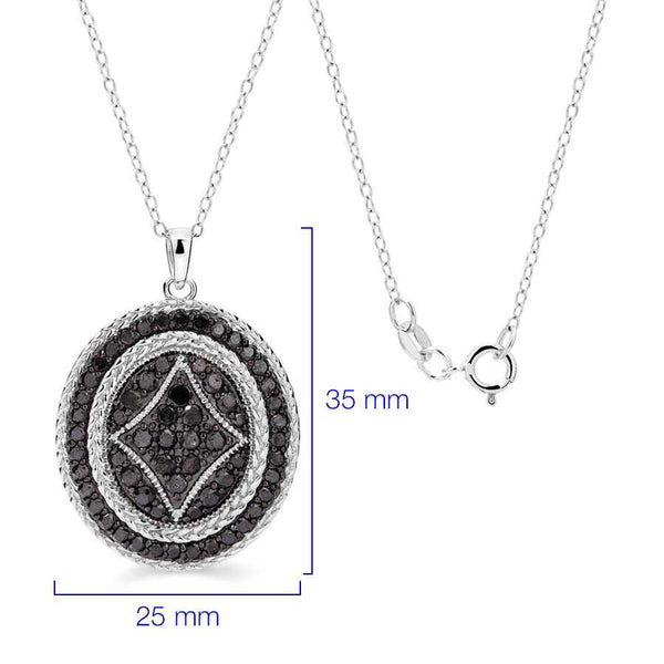 Pingente em Prata 925 com Diamantes Negros