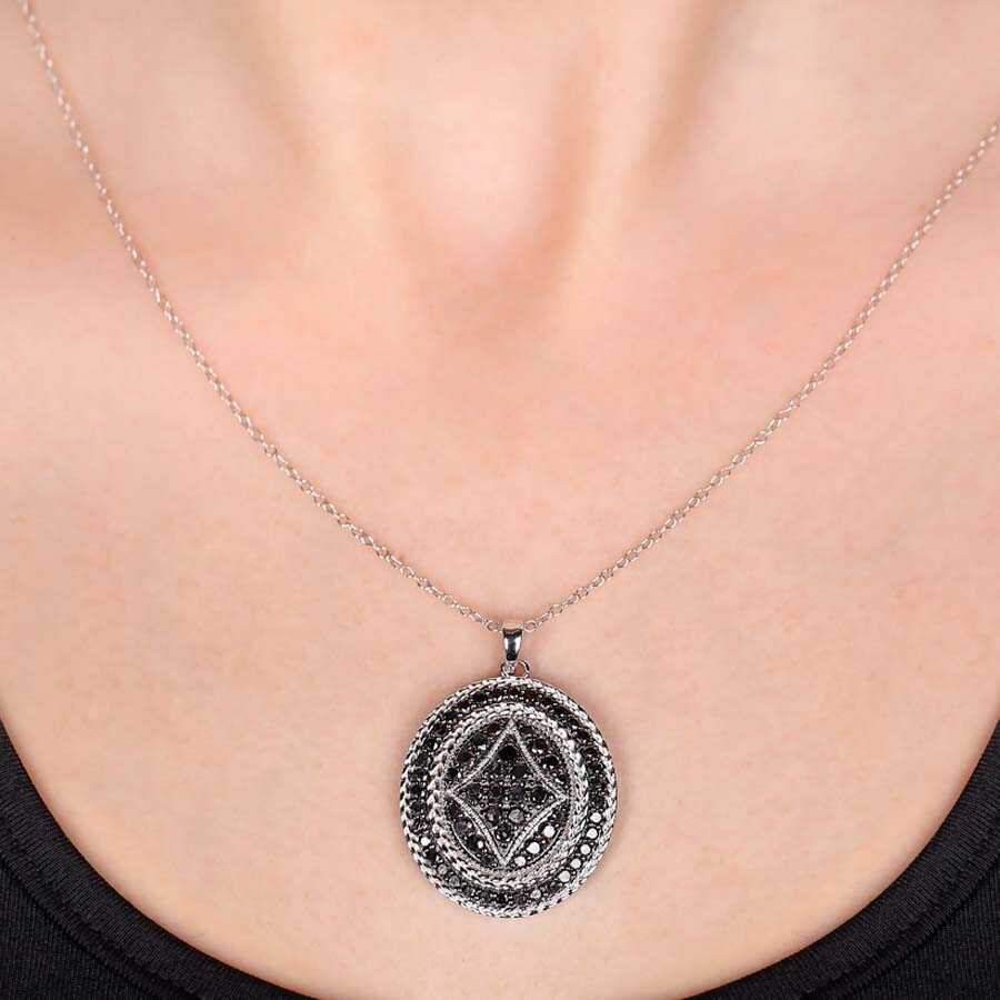 Pingente em Prata 925 com Diamantes Negros