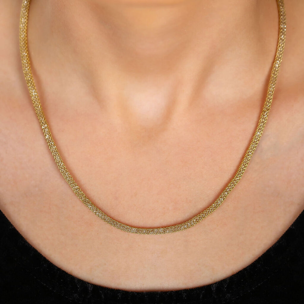 Colar Com Zircônias  Prata com Banho Ouro Amarelo