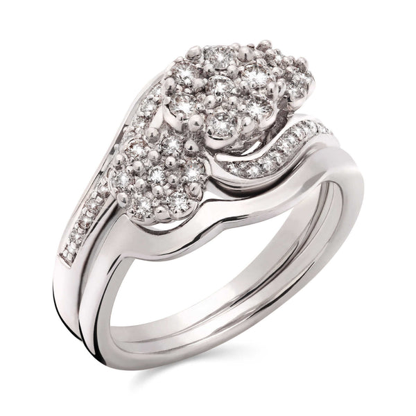 Anel em Prata 925 Flor com Diamantes