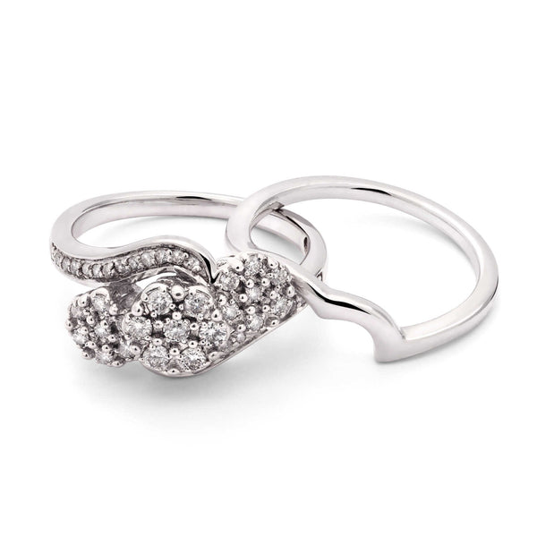 Anel em Prata 925 Flor com Diamantes