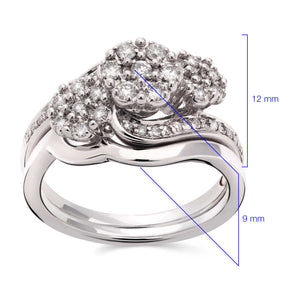 Anel em Prata 925 Flor com Diamantes