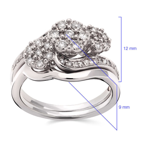Anel em Prata 925 Flor com Diamantes