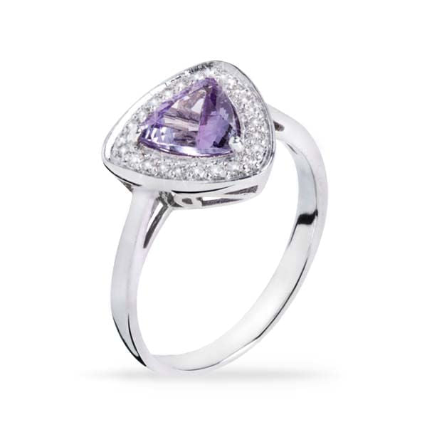 Anel em Prata 925 com Tanzanita Delta e Diamantes