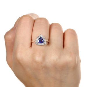 Anel em Prata 925 com Tanzanita Delta e Diamantes