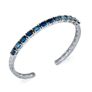 Bracelete em Prata 925 com Topázios London Blue