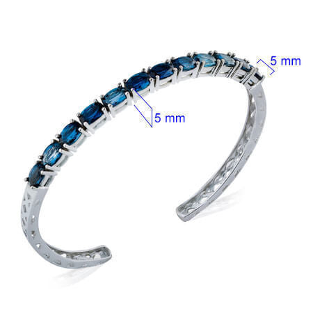 Bracelete em Prata 925 com Topázios London Blue