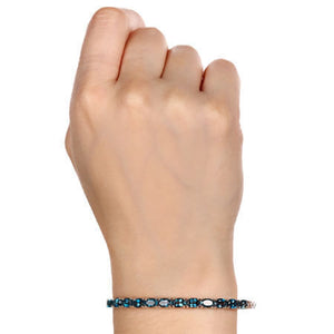 Bracelete em Prata 925 com Topázios London Blue
