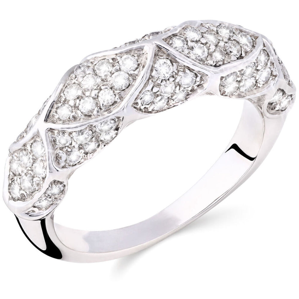 Anel em Ouro Branco Com Diamantes